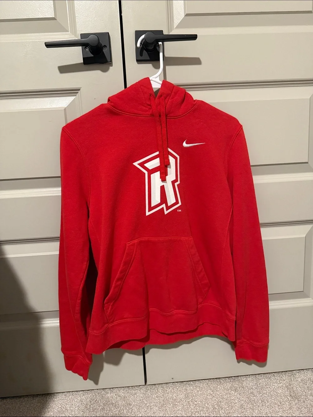 Radford University Nike Red Hooded Zip-Up Sweatshirt with White Logo